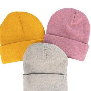 Knit Hat Beanie Set Cuffed Soft Warm Medium Acrylic Winter Cold Weather